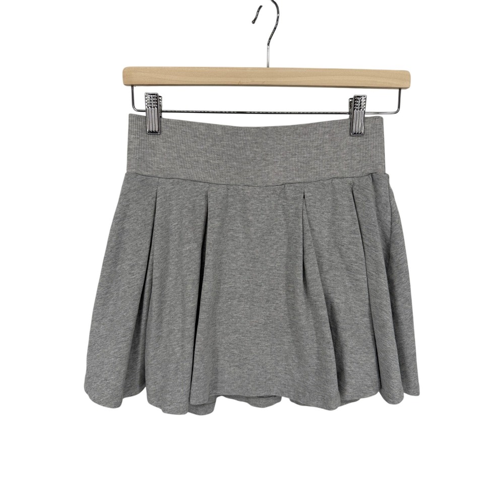 Wild Fable Skort Women S Gray Excellent Pleated Ribbed Waist Jersey Knit Mini